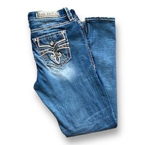 Rock Revival Women's Blue Stretch Celinda Mid-Rise Easy Skinny Jeans Size 30